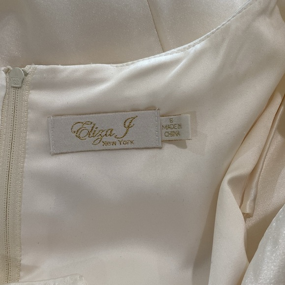 Eliza J Ivory Satin Midi Dress size 6 - Picture 10 of 12